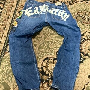 Y2K DISTRESSED BAGGY ED HARDY JEANS